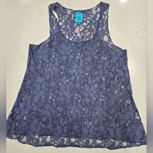 Lace Sleeveless Top in Blue
